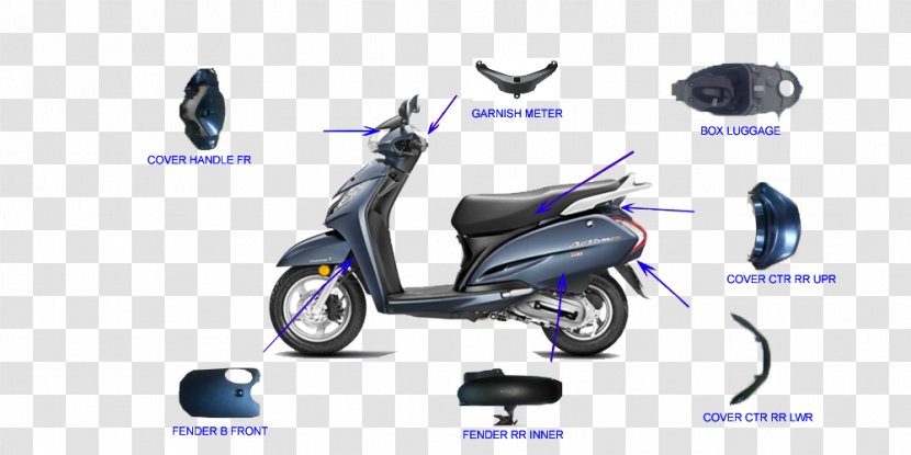 Honda Activa Scooter Car Motorcycle - Vespa Transparent PNG