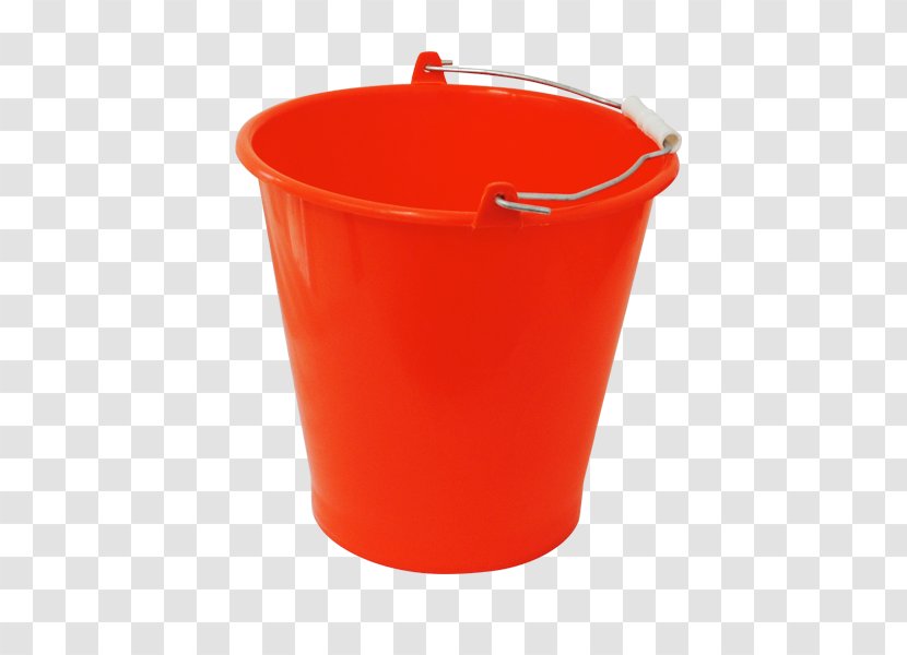 Plastic Bucket - Orange Transparent PNG