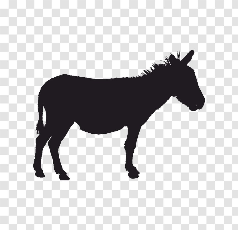 Mule Donkey Silhouette Clip Art - Stallion Transparent PNG