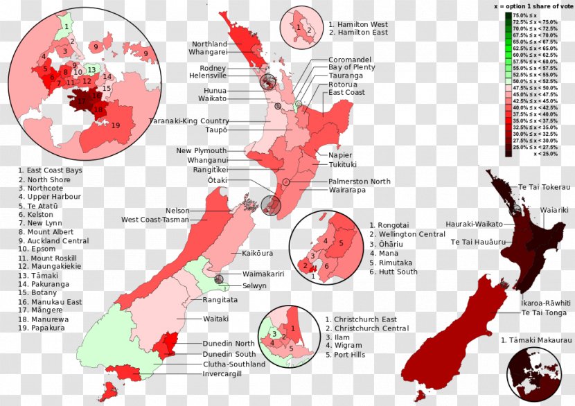 New Zealand General Election, 2017 2014 2011 Electoral District - Map Transparent PNG