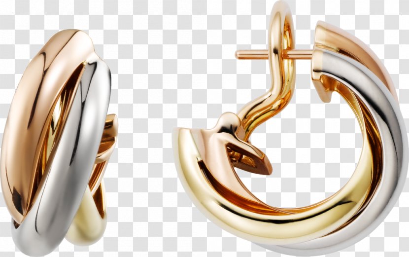 Earring Cartier Colored Gold Wedding Ring - Watch Transparent PNG