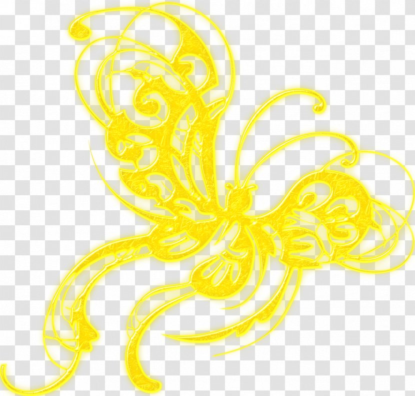 Butterfly Insect Pollinator Flower Clip Art - Yellow - 25 Transparent PNG