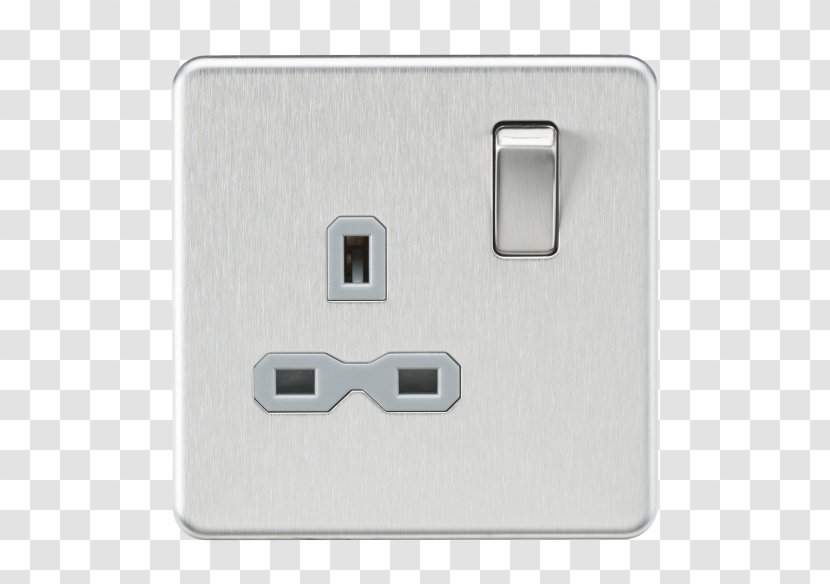 AC Power Plugs And Sockets Knightsbridge Screwless Brushed Chrome 13A 1 Gang DP Switched Socket Electrical Switches With Dual Usb Adapter - Factory Outlet Shop - Nickel Mirror Clips Transparent PNG