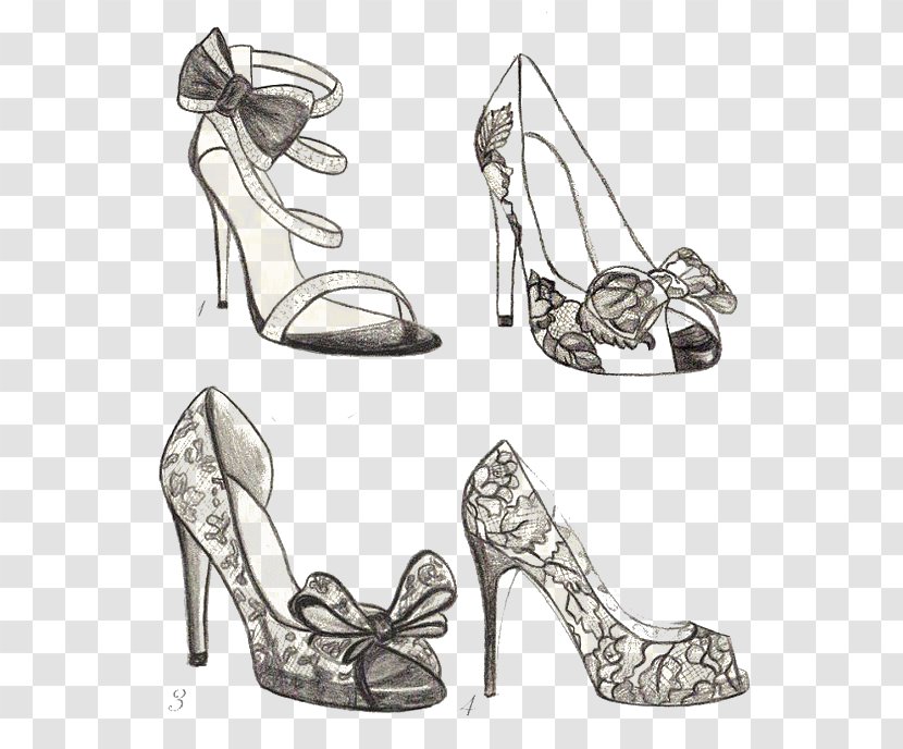 Drawing High-heeled Footwear Fashion Illustration Shoe Sketch - Outdoor - Hand-painted Heels Transparent PNG