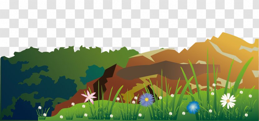 Drawing Stock Illustration Cartoon - Original Hand Colored Green Grass Transparent PNG