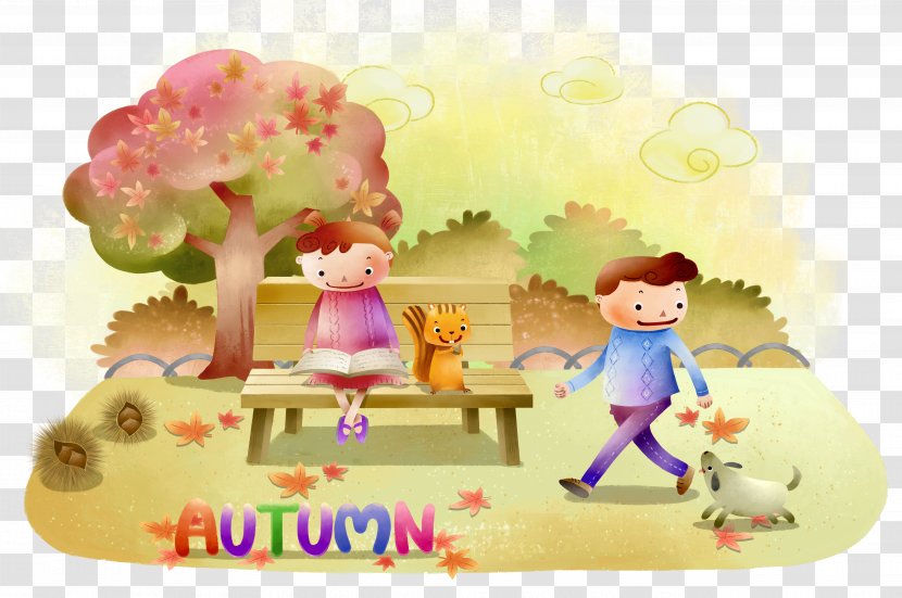 Animation Cartoon Illustration - Park Time Transparent PNG