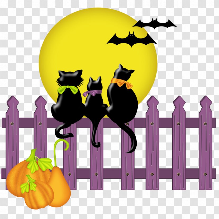 Halloween Cat Jack-o'-lantern Clip Art - Cartoon Transparent PNG