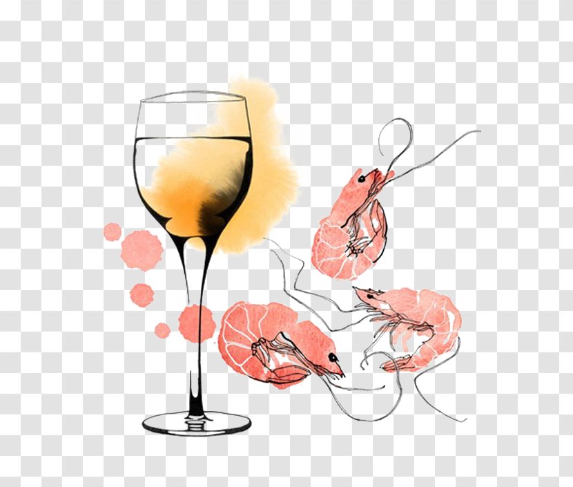 Red Wine Prawn Cocktail Caridea - Glass - And Shrimp Transparent PNG