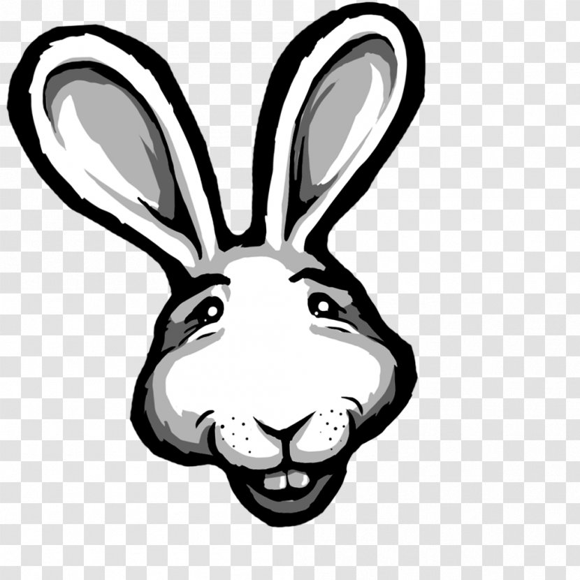 Clip Art Product Whiskers Snout - Black And White - Bunnies Transparent PNG
