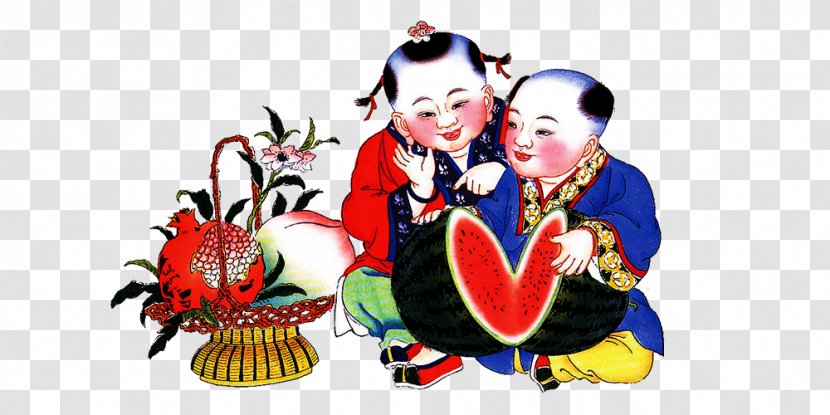 Yangliuqing Tianjin New Year Picture Chinese Menshen - Woodcut - China Doll F Transparent PNG