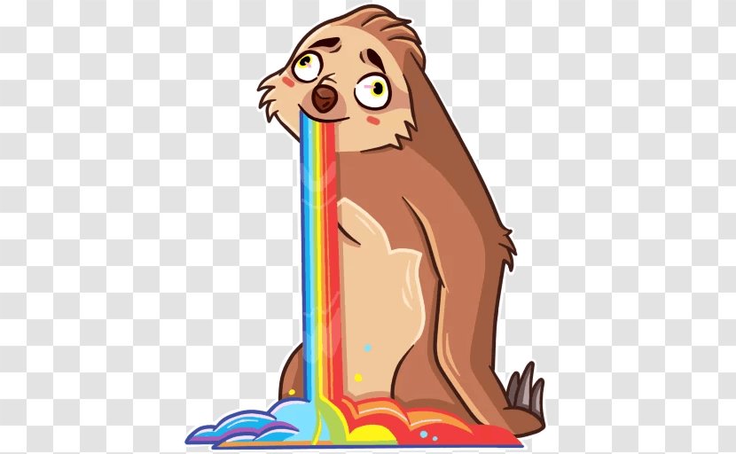 Sloth Sticker Telegram Mammal Clip Art - Cartoon - Organism Transparent PNG