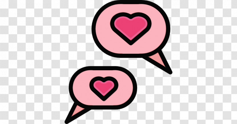 Pink Heart Line Symbol Font Transparent PNG