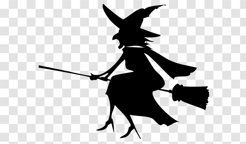 Witchcraft Black And White Halloween Clip Art - Witch Pic Transparent PNG