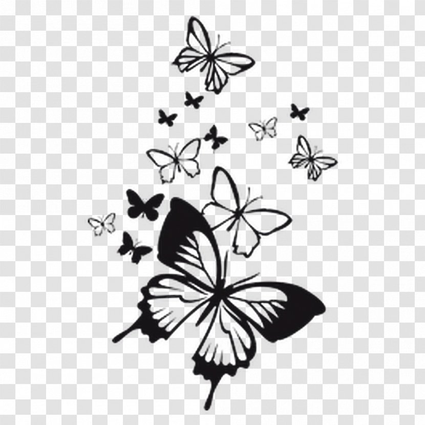 Wall Decal Bumper Sticker Paper - Drawing - Butterfly Decoration Transparent PNG