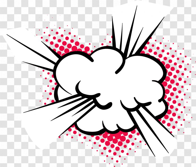 Explosion Cartoon Clip Art - Heart - Vector Cloud Comics Transparent PNG