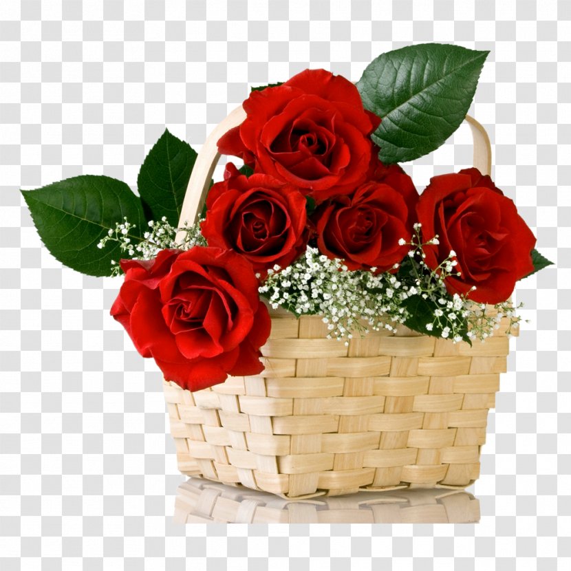 Rose Flower Bouquet Cut Flowers Red - Flowerpot - Get Well Soon Transparent PNG