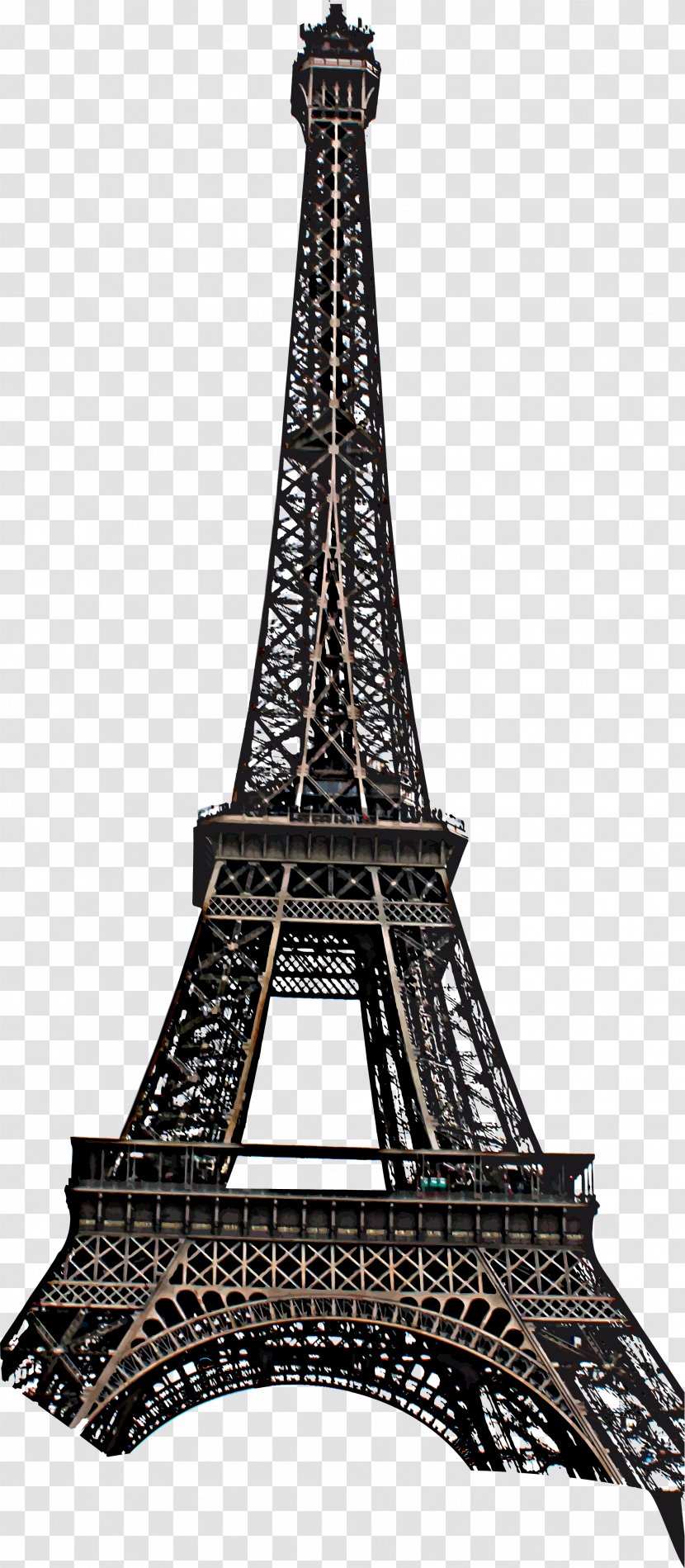 Eiffel Tower Tour Montparnasse Champ De Mars Tuileries Garden Leaning Of Pisa - Hand Painted Black Iron Transparent PNG