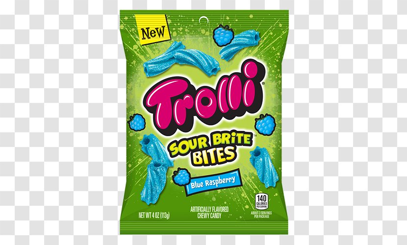 Gummi Candy Sour Liquorice Trolli - Bubble Gum - Blue Raspberry Flavor Transparent PNG