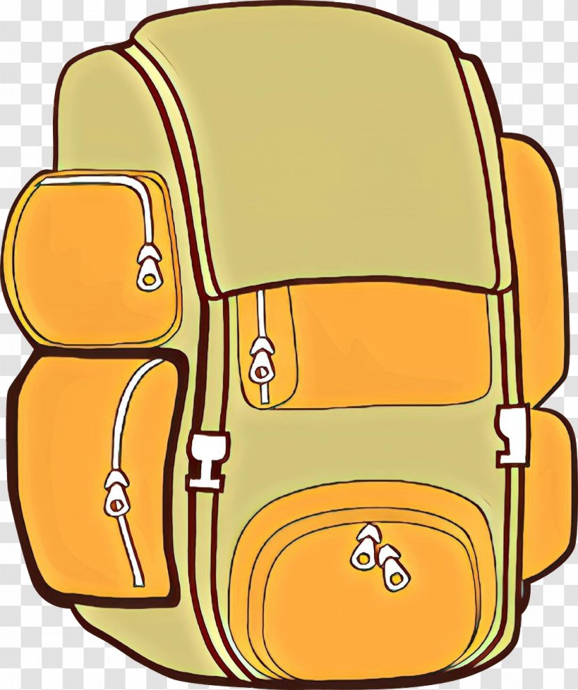 Yellow Clip Art Line Backpack Bag - Luggage And Bags Transparent PNG