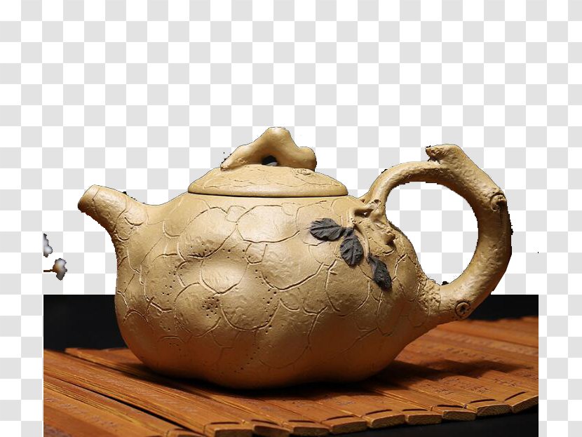 Teapot - Ceramic - Kung Fu On Bamboo Transparent PNG