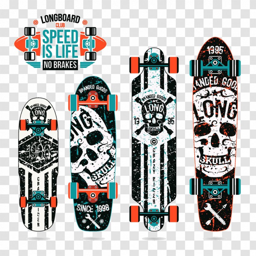 Skateboard Printing Longboard Skull - Stock Photography - Print Transparent PNG