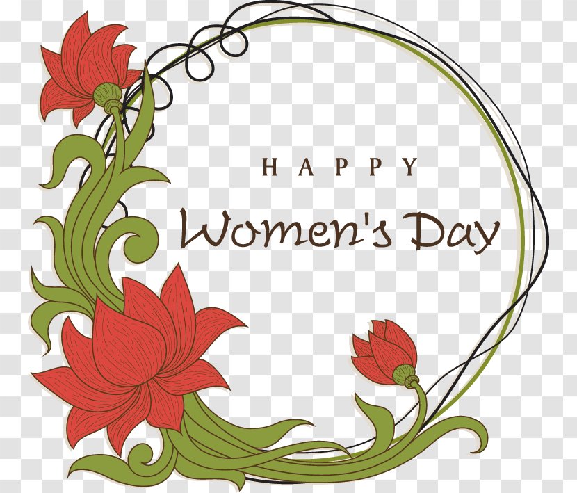 International Womens Day Wish Greeting Card Happiness - Sms - Women's Flowers Decorative Elements Transparent PNG