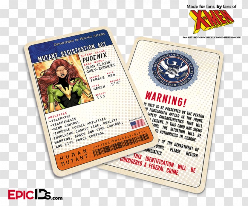 Mystique Professor X Storm Jean Grey Jubilee - ID Card Transparent PNG