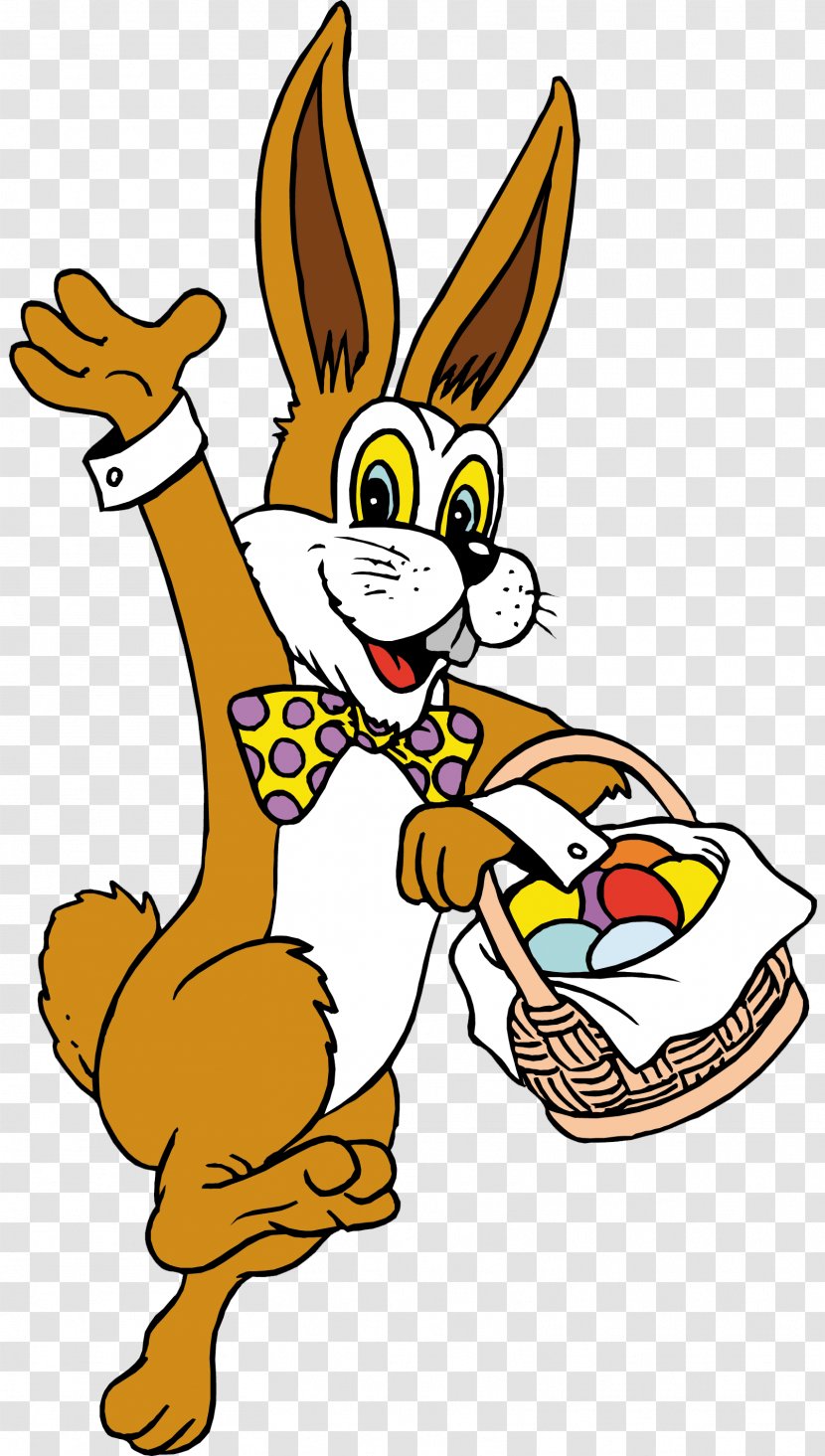Easter Bunny Egg Hunt Basket - Cartoon Transparent PNG