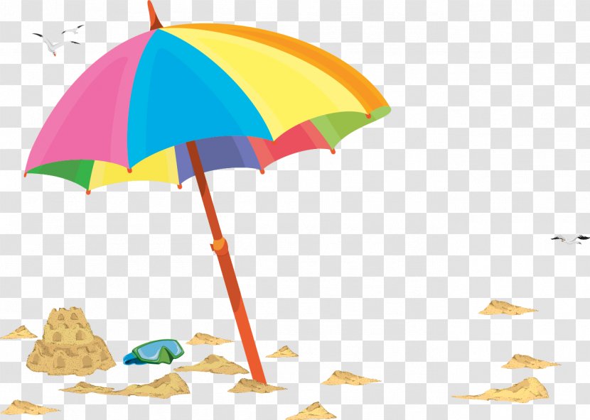 Beach Umbrella Illustration - Photography - Vector Hand-painted Umbrellas Transparent PNG