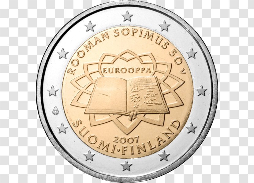 2 Euro Coin Commemorative Coins Commemorativi Emessi Nel 2007 - Slovenian - Issuing Roman Currency Transparent PNG