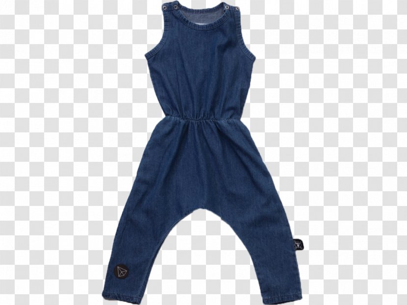 Overall Romper Suit Denim Dress Sleeve - Blue Transparent PNG