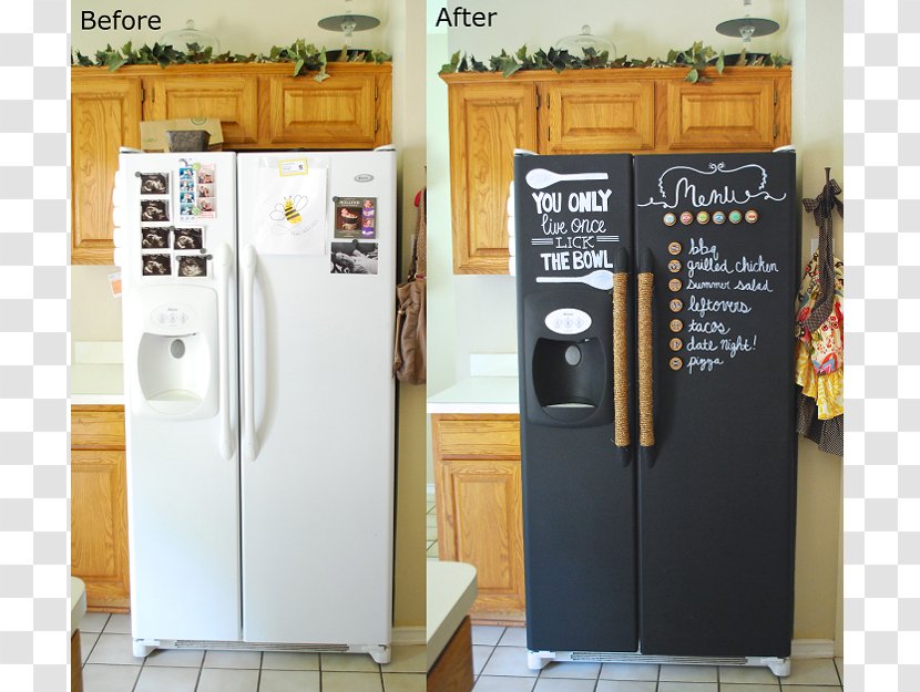 Refrigerator Paint Blackboard Home Appliance Kegerator - Kitchen - Mooncake Poster Transparent PNG