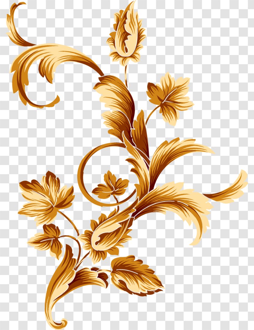 Flower Gold Color Clip Art - Plant - Border Transparent PNG