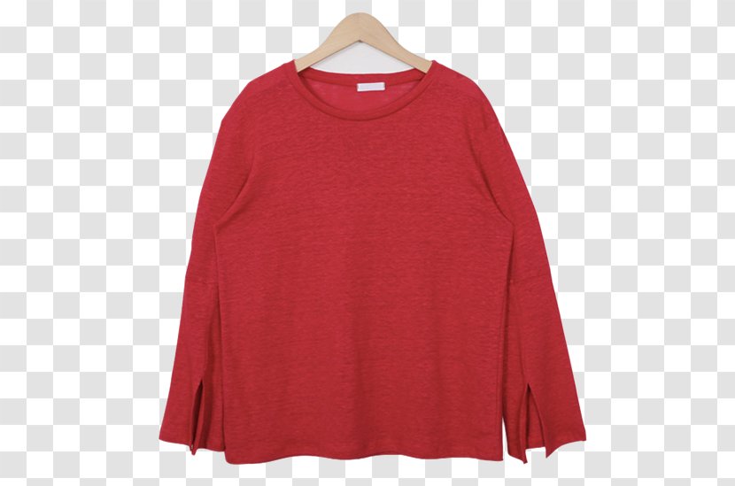 Long-sleeved T-shirt Hoodie Blouse - Slit Transparent PNG