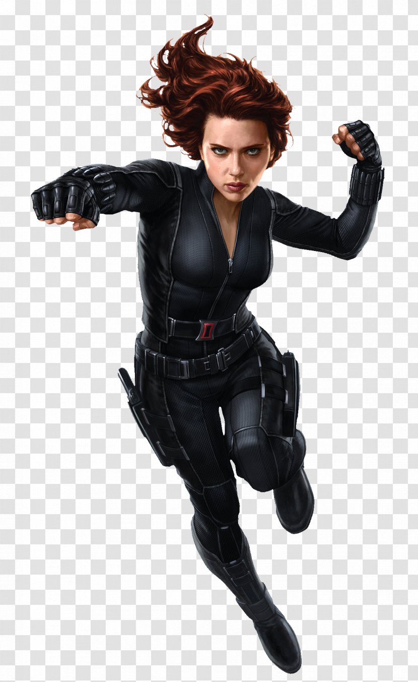 Black Widow Scarlett Johansson Marvel Avengers Assemble Captain America Iron Man - Watercolor Transparent PNG