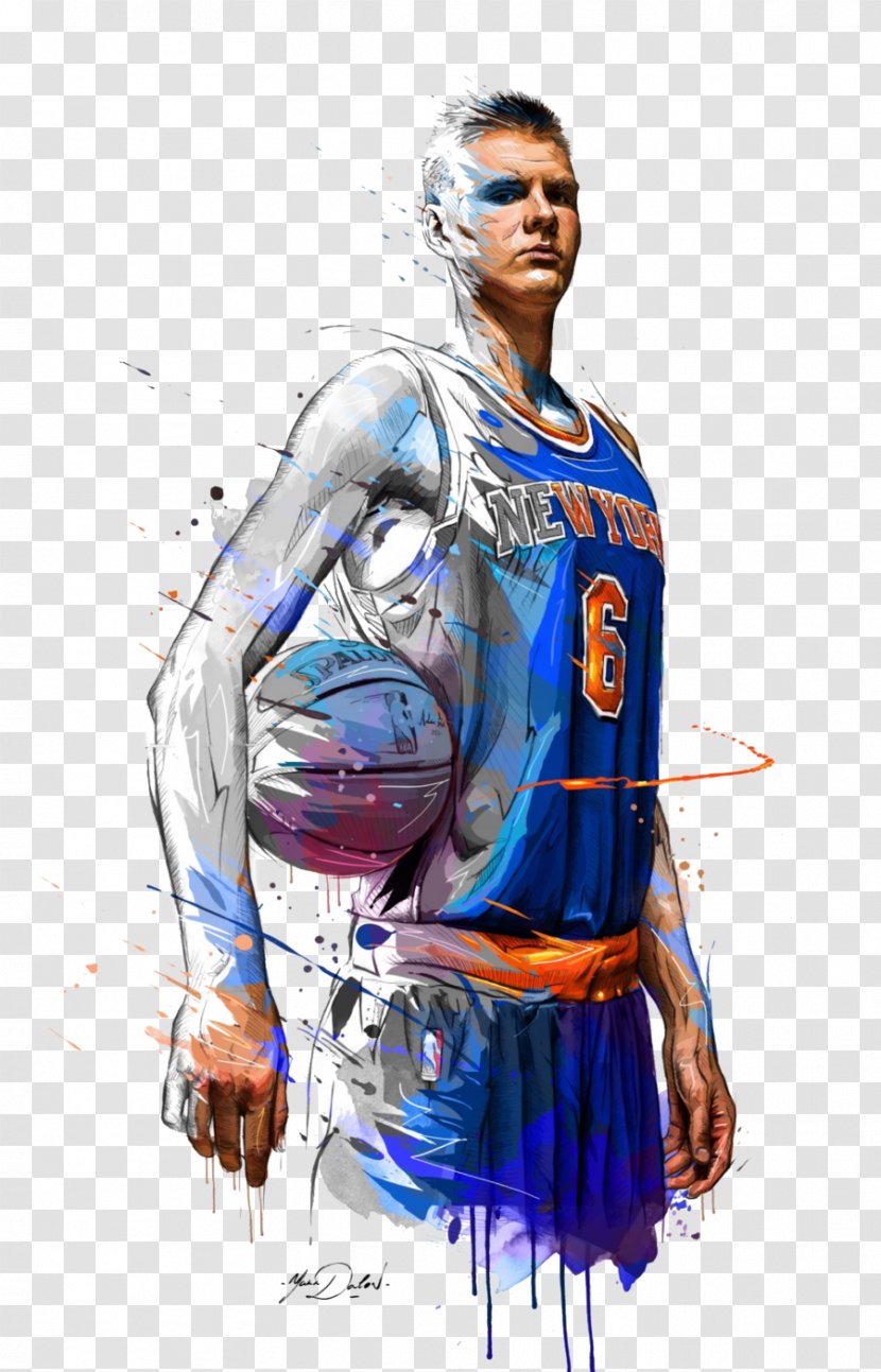 Kristaps Porziņģis New York Knicks NBA All-Star Weekend Art - Lebron James - Nba Transparent PNG