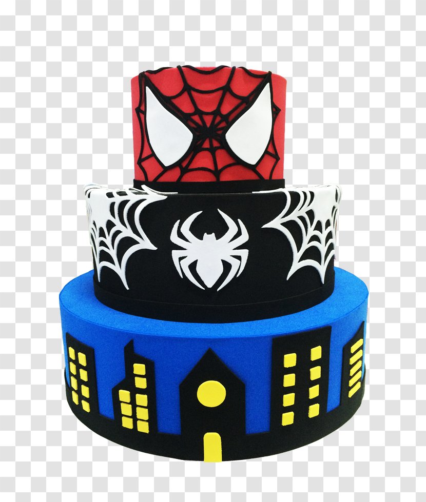 Birthday Cake Spider-Man Superhero Pastel - Spiderman Transparent PNG