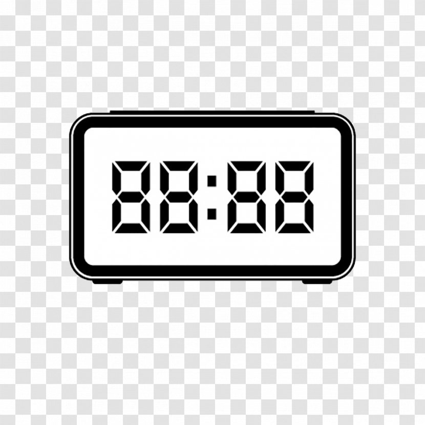 Digital Clock Watch Alarm - Product Design - Black And White Vector Transparent PNG