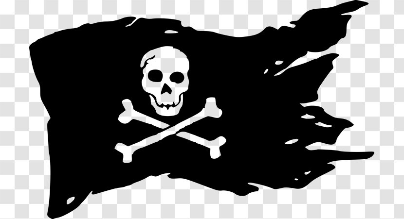 Jolly Roger Calico Jack Piracy Flag Skull And Crossbones - Monochrome Photography Transparent PNG