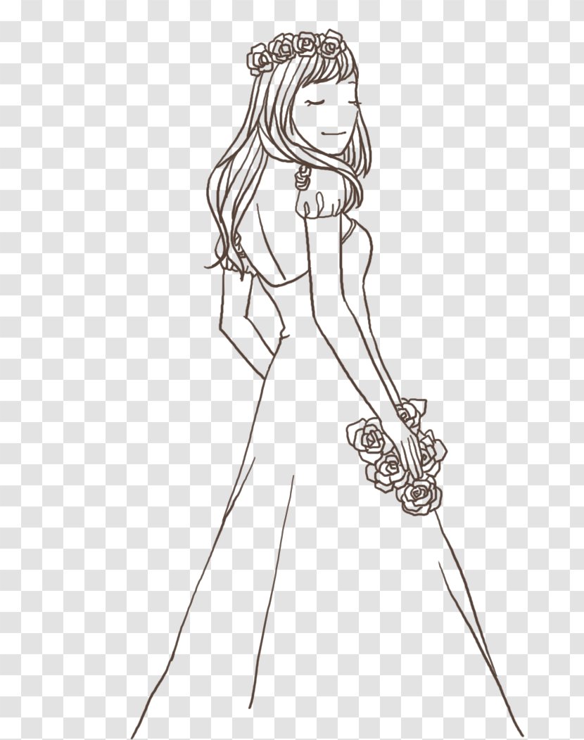 Bride Drawing Wedding Dress - The Wore A Transparent PNG