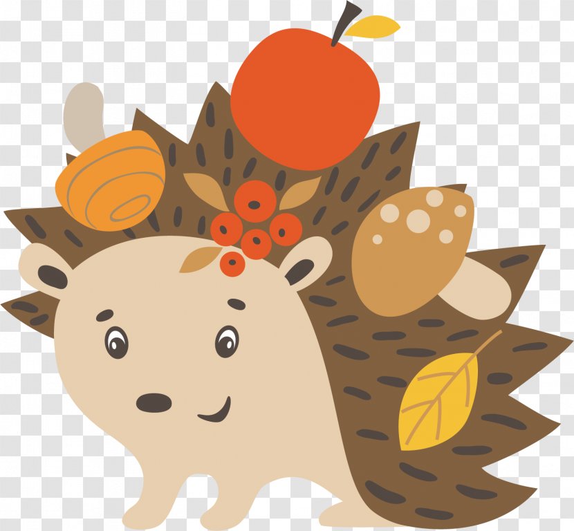 Hedgehog Autumn Illustration - Animal - Cute Vector Transparent PNG