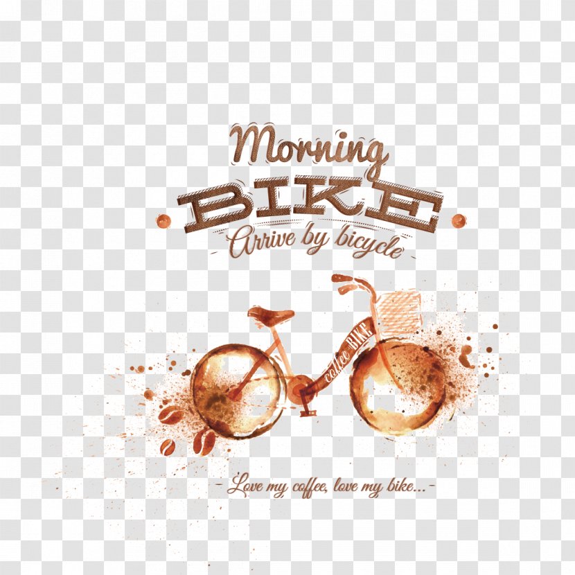 Coffee Cafe Bicycle Drink - Arabica - Vector Drawing Transparent PNG