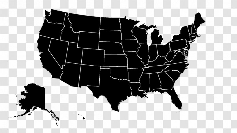 United States World Map - Monochrome Transparent PNG