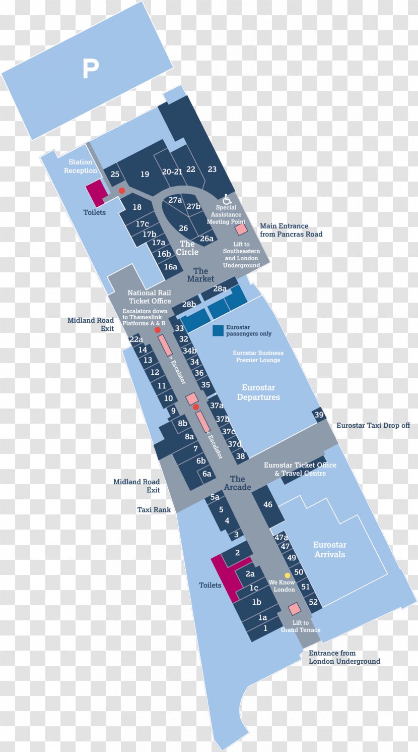 St Pancras Railway Station King's Cross St. Tube London Euston - Road - Map Plan Transparent PNG