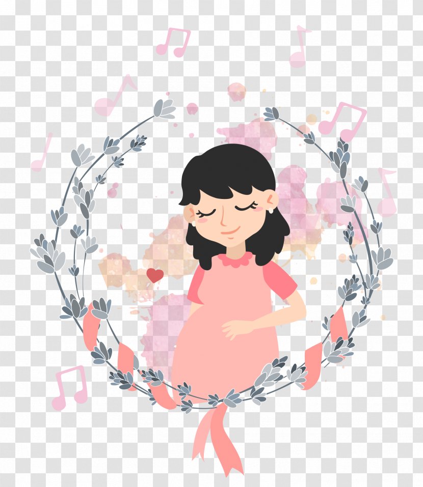 U5b55u5987 Taegyo Cartoon Infant - Heart - Pregnant Women Transparent PNG