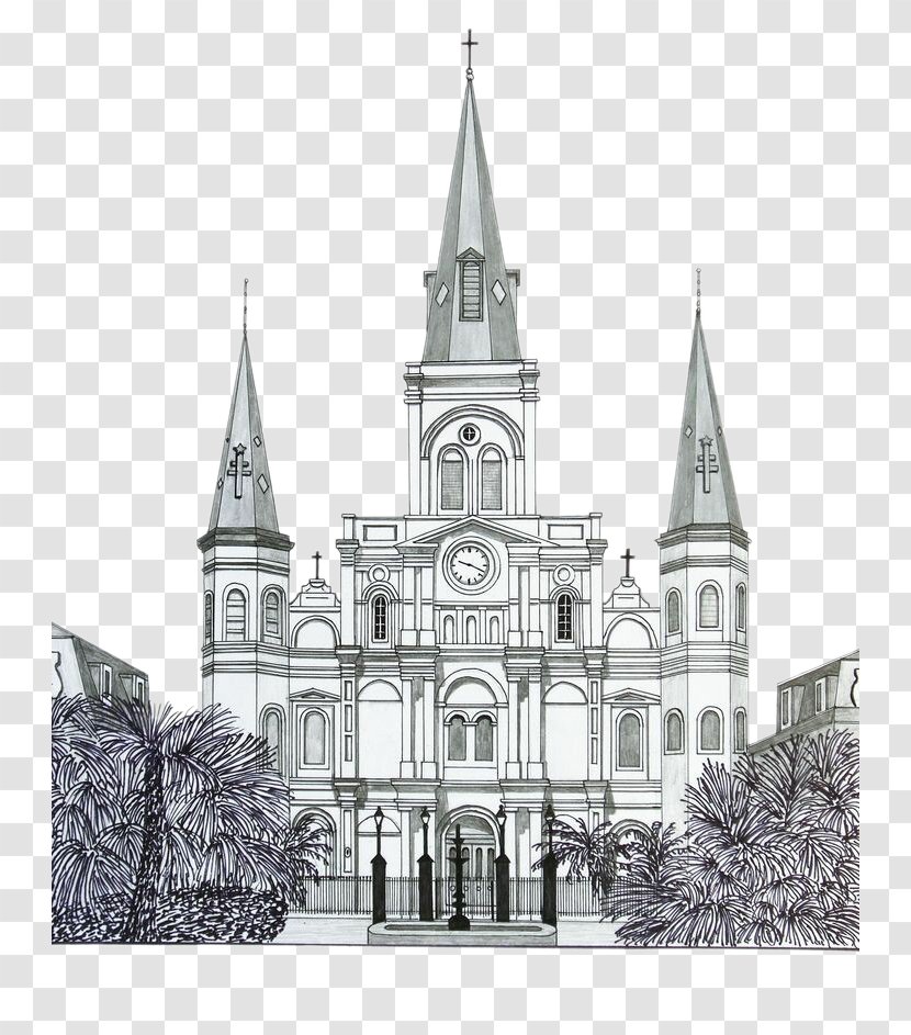 Drawing Building Church Watercolor Painting Sketch - Chapel - Steeple Transparent PNG