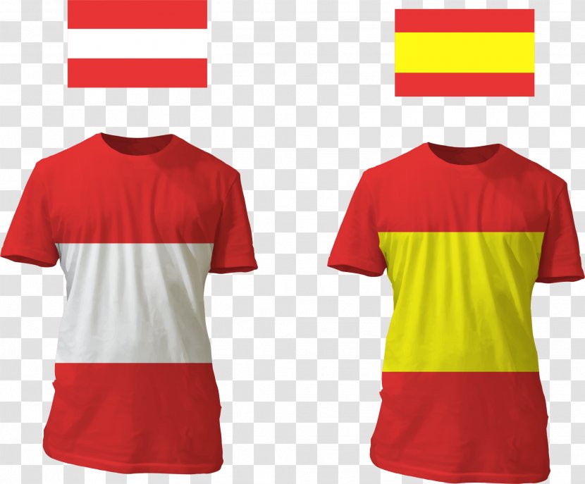 Austria T-shirt Euclidean Vector - Outerwear - Hand Painted Austrian Flag Transparent PNG