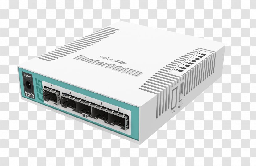 Small Form-factor Pluggable Transceiver Gigabit Ethernet MikroTik RouterBOARD Cloud Router Switch CRS106-1C-5S - 6 PortsSmartMikrotik Routeros Transparent PNG