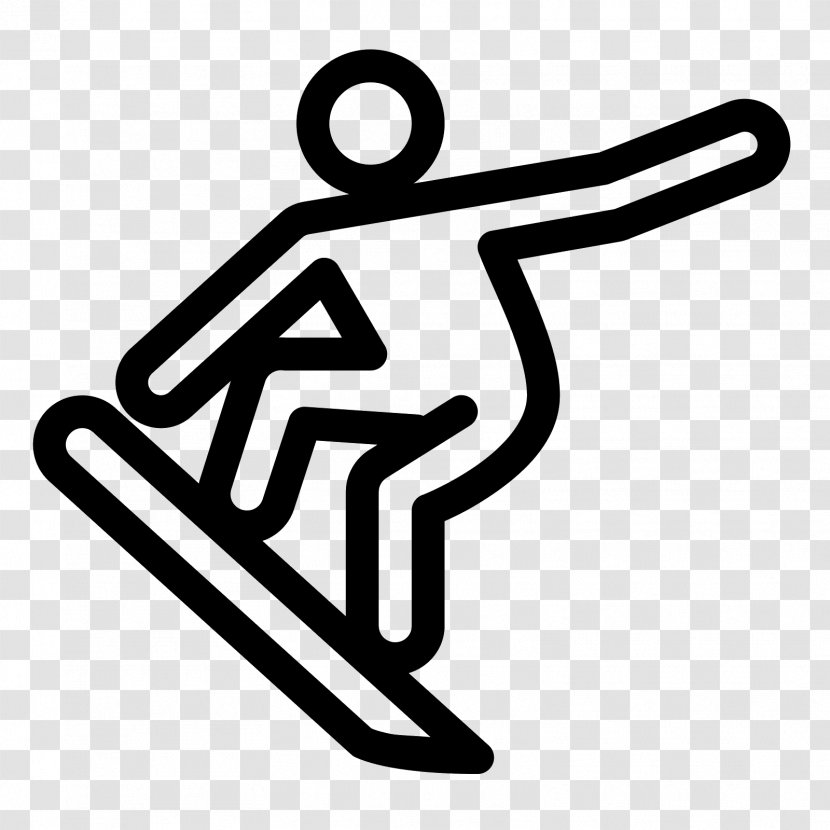 Snowboarding Line - Skiing - Sign Symbol Transparent PNG