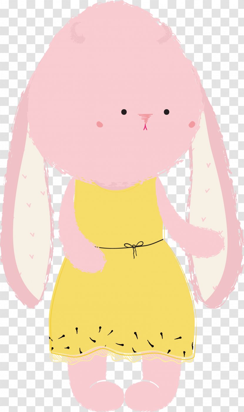 Illustration Clip Art Ear Product Character - Child - Cartoonrabbit Flag Transparent PNG